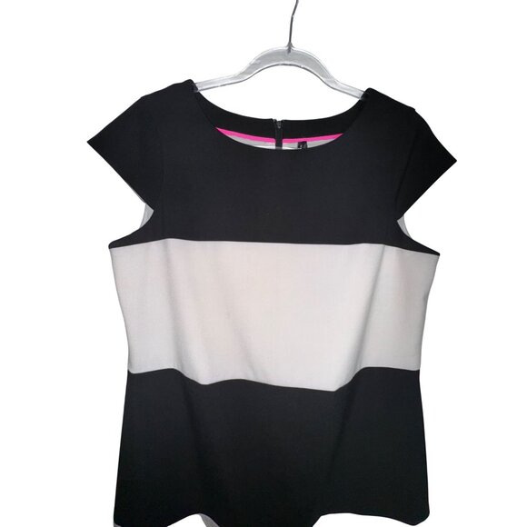 Marc New York Andrew Marc Black & White Striped Dress Size 10 Mod Classic‎ Cute - Picture 3 of 8